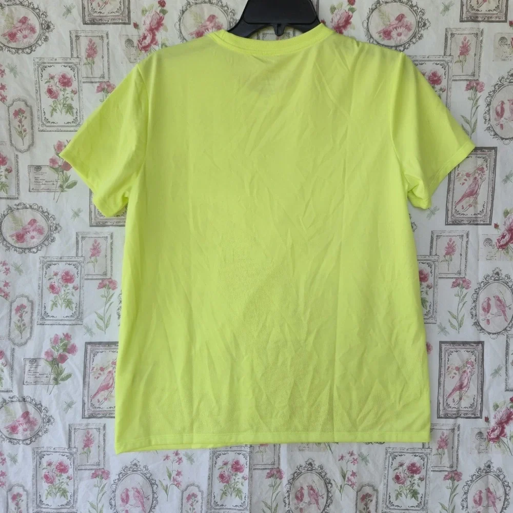 Nike Womens Dri-Fit Training Shirt Medium Lime Green Neon Short Sleeve DX0937-73